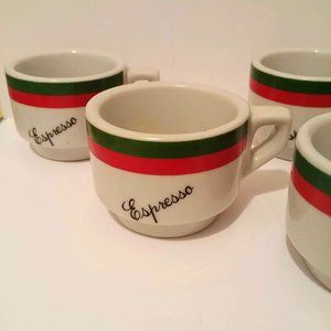 Set Of 4 Espresso Brazilian Porcelain Cups